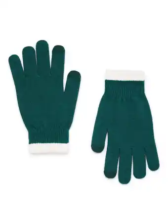 Walmart Time and Tru Women's Tipped Tech Winter Gloves, Green Smoke, One Size Fits All, Knit offer