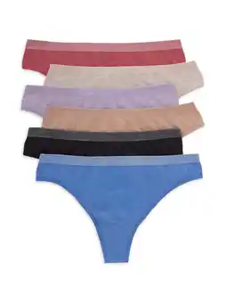 Walmart Hanes Women's Comfort Flex Fit Seamless Thong Underwear, 6-Pack offer