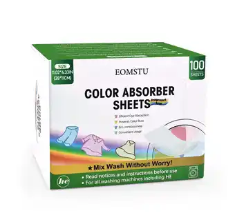 Walmart EOMSTU Color Absorber Sheets Unscented Dye Catcher for Laundry Effective Grabber Trapping 100 Sheets offer