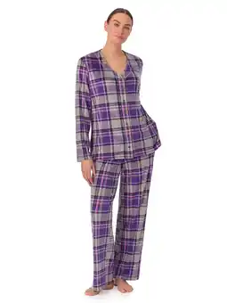 Walmart Aria Women's Stretch Velour Long Sleeve V-Neck Pajama Set, Sizes XS-5X offer