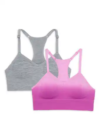 Walmart Athletic Works Girls Sports Bra, 2 Pack, Sizes S-2XL offer