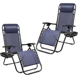 Walmart Devoko Zero Gravity Chair Outdoor Lounge Patio Chair Camp Reclining Lounge Chairs, Blue offer