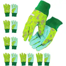 Walmart Kids Gardening Work Gloves, Ages 3-6 (Green, 6 Pairs) offer