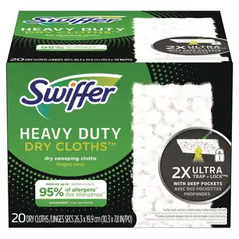 Walmart Swiffer 80314634 10.3 in. x 7.8 in. Heavy-Duty Dry Refill Cloths - White (80/Carton) offer