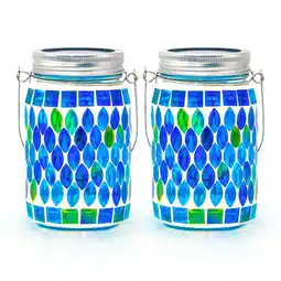 Walmart Rirool 2 Pack Mosaic Solar Lanterns, Waterproof Outdoor LED Lights for Garden, Patio, Backyard offer