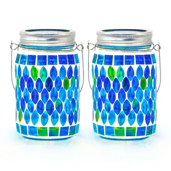 Walmart Rirool 2 Pack Mosaic Solar Lanterns, Waterproof Outdoor LED Lights for Garden, Patio, Backyard offer