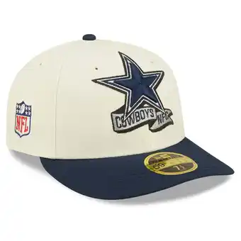 Walmart Men's New Era Cream/Navy Dallas Cowboys 2022 Sideline Low Profile 59FIFTY Fitted Hat offer