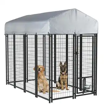 Walmart VITESSE 8x4x6 FT Heavy Duty Large Dog Kennel Playpen Outdoor with Secure Lock offer