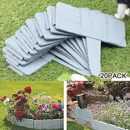 Walmart Novashion 10cm x 25.5cm Cobbled Stone Grey Plastic Garden Border Edging (20 Count) offer