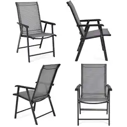 Walmart Costway Set of 4 Outdoor Patio Folding Chairs Camping Deck Garden Pool Beach W/Armrest offer