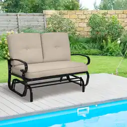 Walmart Costway 2-Person Outdoor Swing Glider Chair Bench Loveseat Cushioned Sofa offer