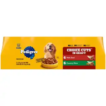 Walmart Pedigree Choice Cuts In Gravy With Beef Multipack Adult Canned Wet Dog Food, 13.2 Oz. Cans 12 Pack offer