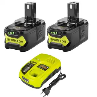 Walmart Vanon For Ryobi 18V High Capacity 5.0AH Batteries P108 P104 and Charger P117 2Pack offer