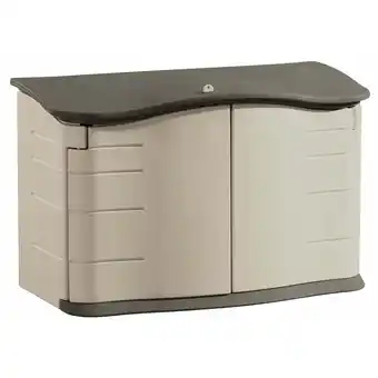 Walmart Rubbermaid Horizontal Storage Shed, Olive & Sandstone 58.5L x 35.8W x 11.8H 49.7lbs offer