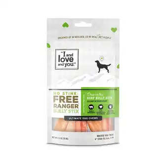 Walmart I and love and you No Stink! Free Ranger Dog Chews, Beef Bully Stix, 2.5 Oz (5 Pack) offer