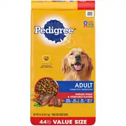 Walmart PEDIGREE Complete Nutrition Grilled Steak & Vegetable Flavor Dry Dog Food for Adult Dog, 44 lb. Bag offer