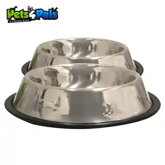 Walmart Pets4Pals Dog Bowl Set of 2 Food Bowls for Cat Dogs Stainless Steel 16oz offer