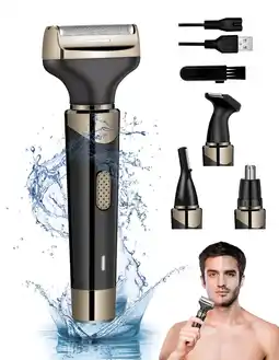 Walmart Electric Razor for Men, 4 in 1 Electric Shaver Painless, Wet & Dry, Waterproof Rechargeable, Black offer