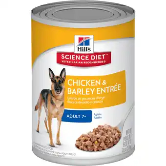 Walmart Hill's Science Diet Senior 7+ Canned Dog Food, Chicken & Barley Entre, 13 oz, 12 Pack wet dog food offer