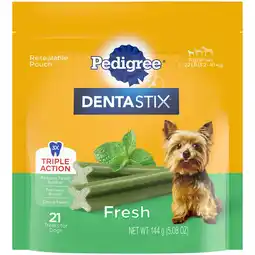 Walmart Pedigree Dentastix Fresh Flavor Dental Treats For Dogs, 5.08 Oz Pouch (4 Pack) offer