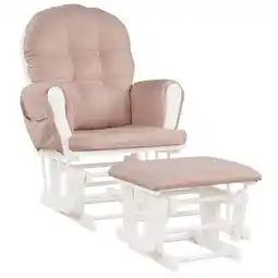 Walmart Infans Glider and Ottoman Cushion Set Wood Baby Nursery Rocking Chair Pink offer