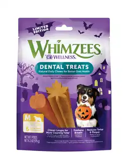 Walmart WHIMZEES by Wellness Halloween Natural Grain Free Dental Chews for Dogs, Medium Breed, 6 count offer