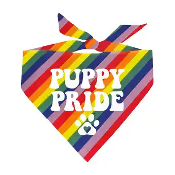 Walmart Puppy Pride With Heart Paw LGBTQ Rainbow Triangle Dog Bandana (Rainbow Stripes One Size 740) offer