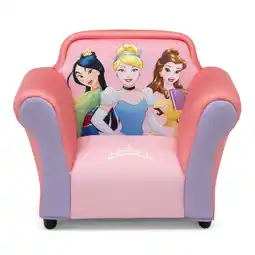 Walmart Disney Princess Upholstered Chair with Sculpted Plastic Frame by Delta Children, Pink offer