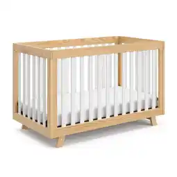 Walmart Storkcraft Beckett 3-in-1 Convertible Baby Crib, Natural/White offer