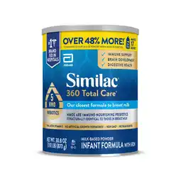 Walmart Similac 360 Total Care Baby Formula Powder, 30.8-oz Value Can offer