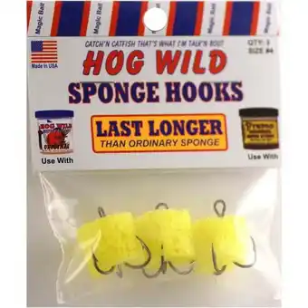 Walmart Magic Bait, Sponge Catfish Dip Bait Holder Fishing Hooks, Yellow, 3ct offer