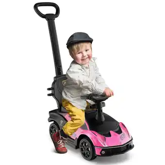 Walmart Infans 3-in-1 Licensed Lamborghini Ride on Push Car Stroller Sliding Car w/ Sound Pink offer