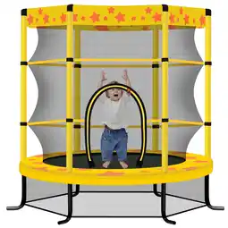 Walmart EUROCO 55 Inch Kids Trampoline with Safety Enclosure Net, 4.5FT Outdoor Indoor Trampoline for Kids offer