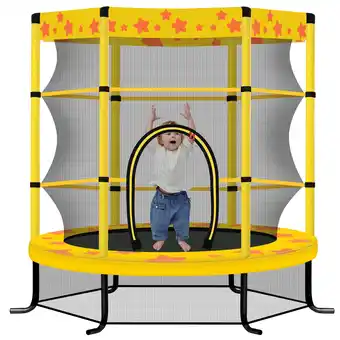 Walmart EUROCO 55 Inch Kids Trampoline with Safety Enclosure Net, 4.5FT Outdoor Indoor Trampoline for Kids offer