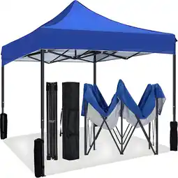 Walmart Canopy Tent, 10x10 ft Easy Pop up Outdoor Tent, Portable Straight Leg Gazebo Instant Canopy, Blue offer