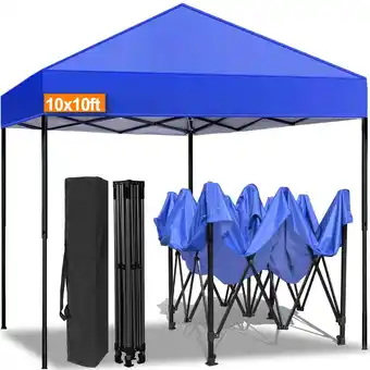 Walmart Canopy Tent, 10x10 ft Easy Pop up Outdoor Tent, Portable Straight Leg Gazebo Instant Canopy, Blue offer