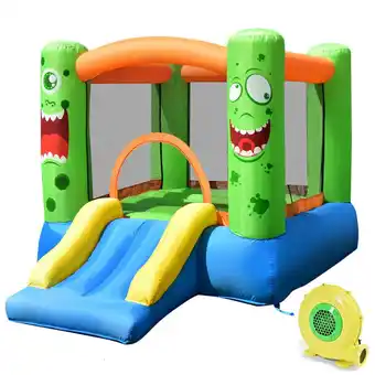 Walmart Costway Kids Playing Inflatable Bounce House Jumping Castle Game Fun Slider 480W Blower offer