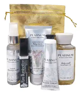 Walmart Bath & Body Works 6 Piece Platinum Woman's Travel Size Perfumed Gift Set for Women offer