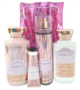 Walmart Bath & Body Works Champagne Toast Woman's 4 Piece Gift Bag Set ~ Ready for Valentine's Day! offer