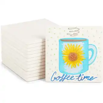 Walmart Blank Ceramic Tiles for Crafts, DIY Coasters, Unglazed (White, 4.25 In, 12 Pack) offer