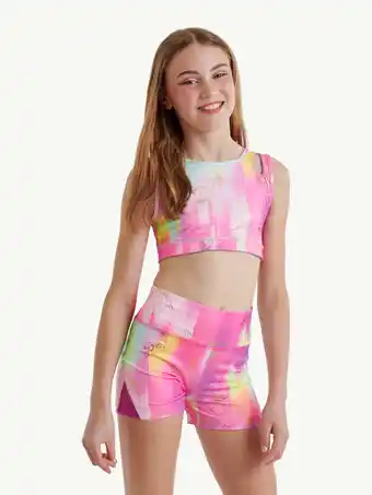 Walmart Justice Girls Paint Effect Reversible Keyhole Sports Bra, Sizes XS-XL offer