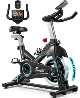 Walmart Pooboo Magnetic Stationary Exercise Bike Indoor Cycling Bike for Home Workout Cardio 350 lb Blue offer