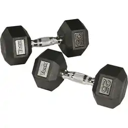 Walmart York Barbell Rubber Hex Dumbbell, 55 lbs, Chrome Ergo Handle offer