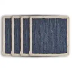 Walmart Ox Bay Zest Set of 4 Cotton Placemats, Indigo/Cream Bordered offer