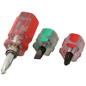 Walmart 3Pcs Short Screwdriver Flat Head /Cross-Head/2-in-1 Interchangeable Screwdriver offer