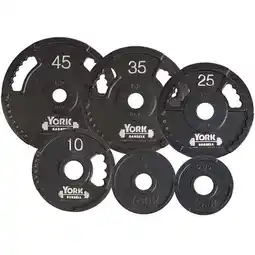 Walmart York Barbell 7424 G2 Olympic Dual Grip Thin Line Cast Iron Plate, Black - 35 lbs offer