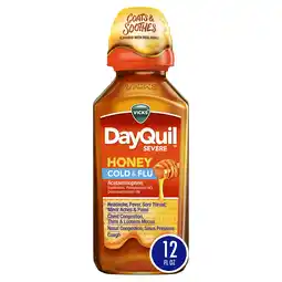 Walmart Vicks DayQuil Severe Cold and Flu Liquid, Cold and Flu Medicine for Adults, Honey, 12 Fl oz offer