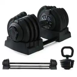 Walmart HolaHatha 3-in-1 Multifunctional Home Gym Workout Dumbbell Set, Black offer