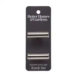 Walmart Better Homes & Gardens 1-9/16 (40 mm) Bar Knob, Satin Nickel, 2 Pack offer