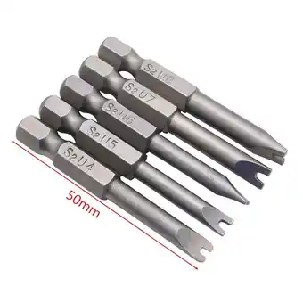 Walmart 5Pcs/set Magnetic U Shape Screwdriver Security Bits Tool 1/4 Hex Shank 50mm offer